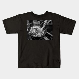 Spicy chicken dinner cooking on the hob Kids T-Shirt